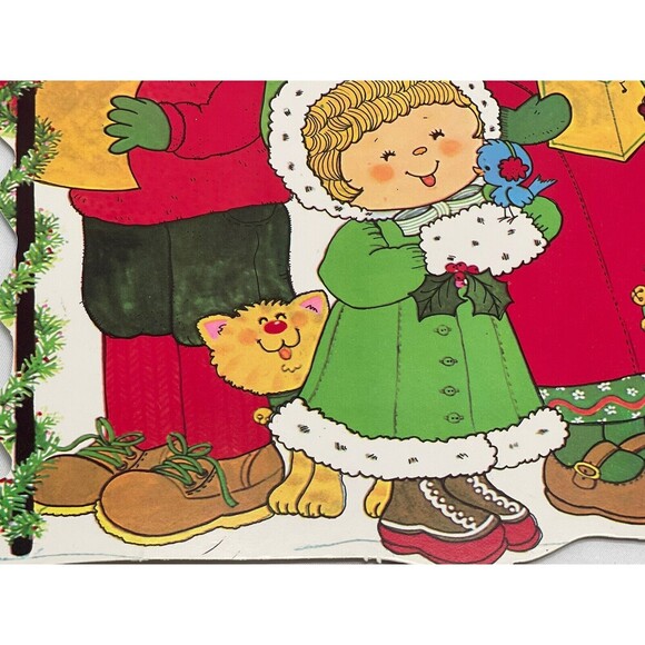Large Vintage Christmas Die Cut, Caroling Children, Eureka USA, Two-Sides, NOS - Picture 13 of 16
